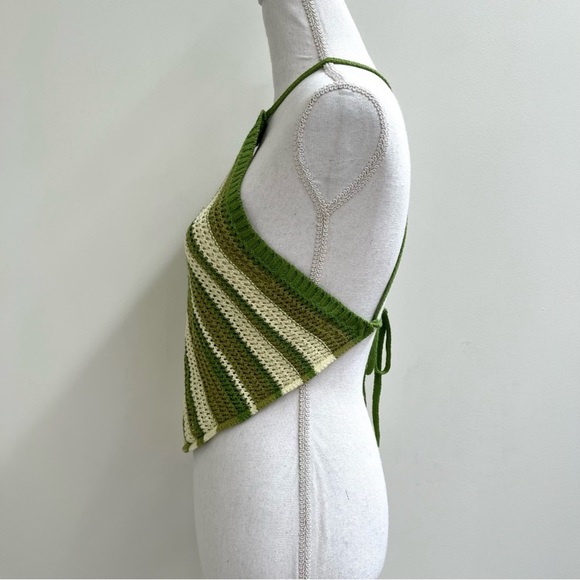 (A7) NEW Free People Beach June Striped Fauxchet Sweater Halter Top, Sz M, NWOT - Picture 5 of 7